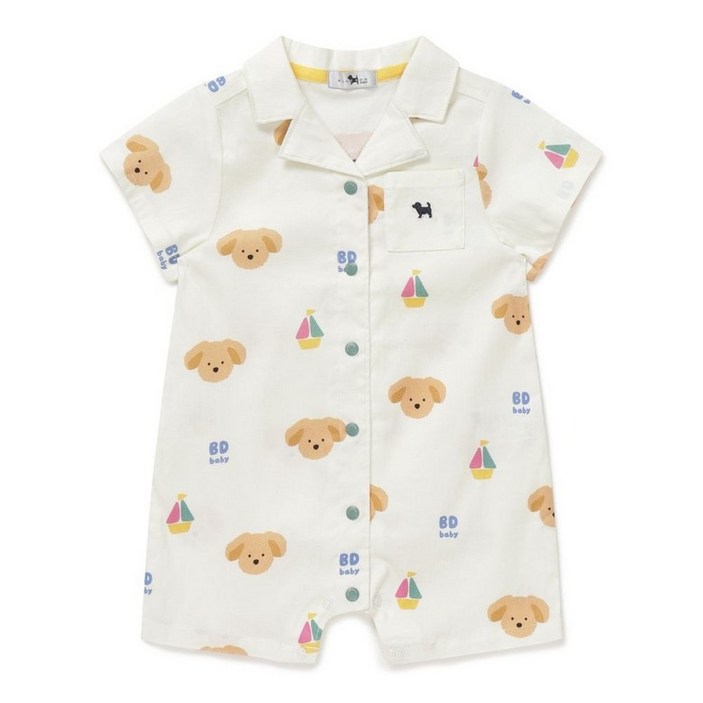 편하고 활동적인 블루독 베이비 CR)블루독썸머셔츠우주복 46313-601-07 출산 선물, 백일 돌 선물