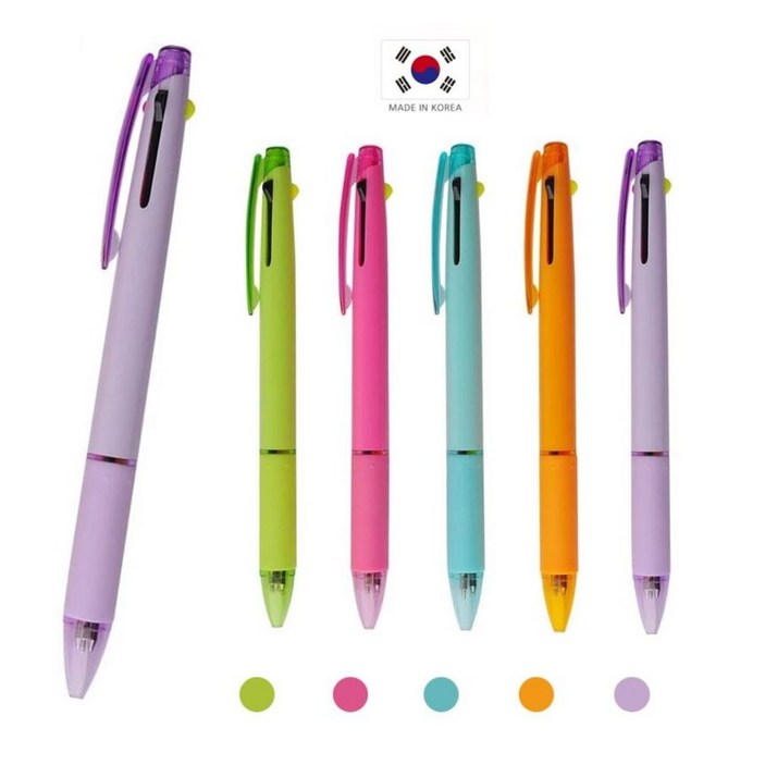 국산볼펜 나노파스텔 3색펜 형광2니들1 형광펜과 니들심이 하나로, 100개, 혼합그린 퍼플 블루 오렌지 핑크 각20개 인쇄포함
