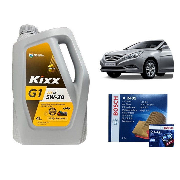 킥스 KIXX G1 5W30 YF소나타 LPG 세타엔진 엔진오일에어크리너오일필터 세트