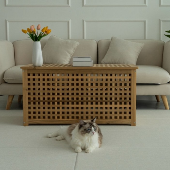 윈썸 고양이 스크래쳐 매트 거실 층간 소음 우다다 폴딩 매트 140 x 250, 1개, 페르시안 화이트