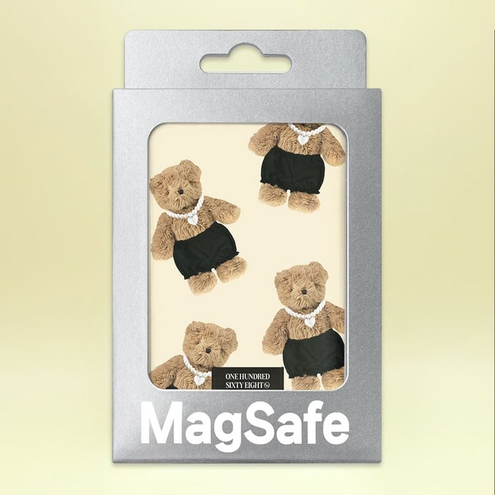 168cm 아이폰 맥세이프 보조배터리 5000mAh C타입 8핀 유선 무선충전 베어 블루머 패턴