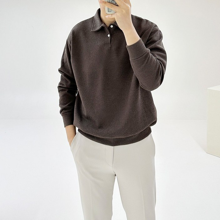 아도르클래식 어피어 11컬러 버튼 카라 헨리넥 맨투맨 긴팔 티셔츠