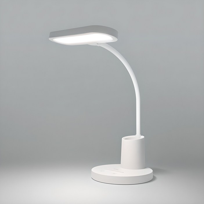 브로닉 펜홀더 LED 책상 무선 스탠드 핸드폰거치대 연필꽂이 조명