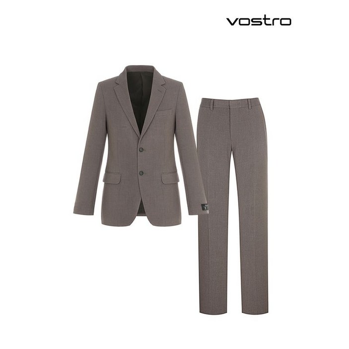 BY파크랜드 보스트로 솔리드 베이지 스트레치 수트 셋업-MSS21762A_MPN21762A