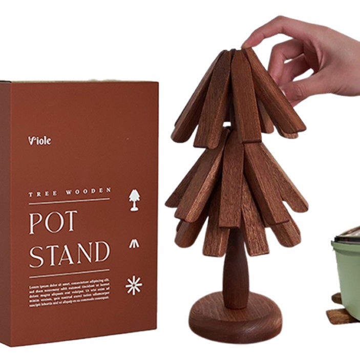 비비올레 원목 트리 냄비받침