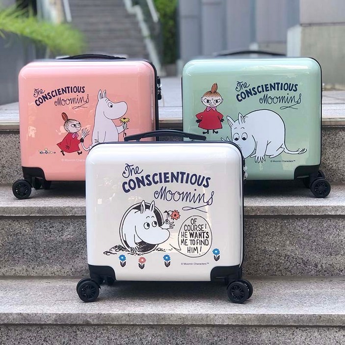 MOOMIN 무민 토토 기내용 16인치 미니캐리어 소형 하드캐리어