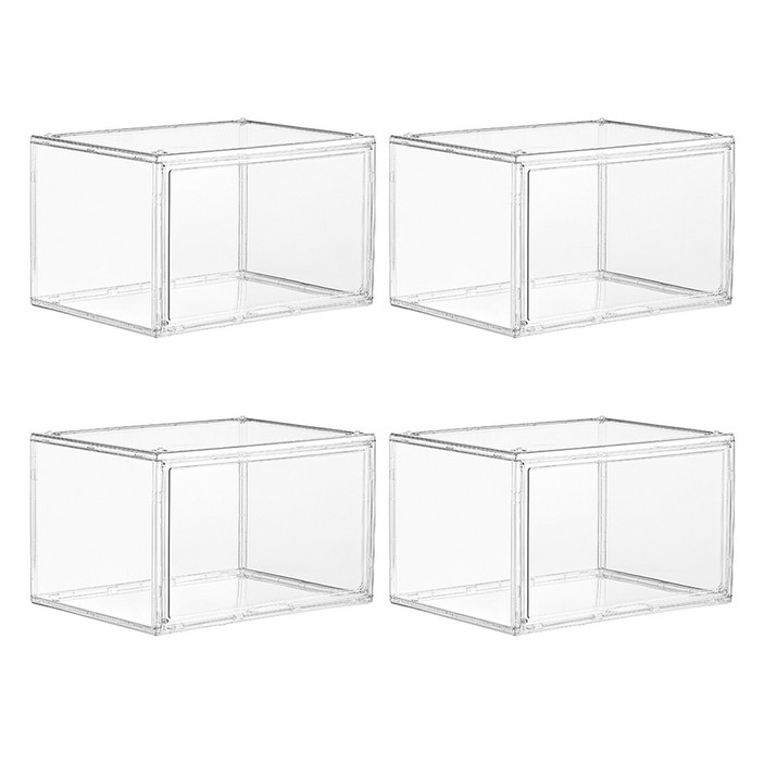 풀라이프 프리미엄 도어형 펜트리 수납정리함, 4개, 투명