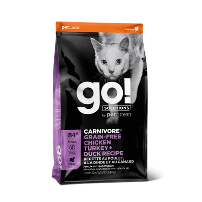 고 핏프리 그레인프리 치킨 칠면조 오리 레시피 고양이 사료, 닭, 7.26kg, 1개