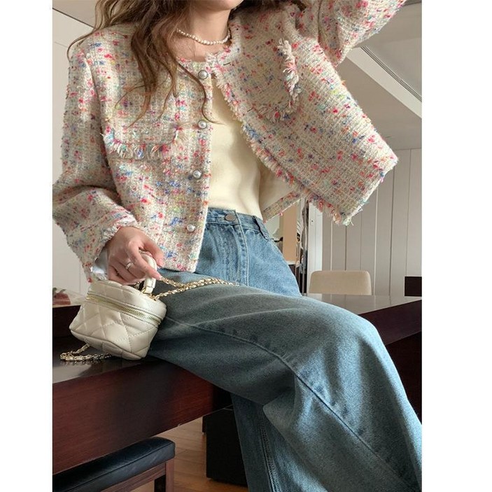 COSYEVNO 태슬 패션 여성 트위드 재킷