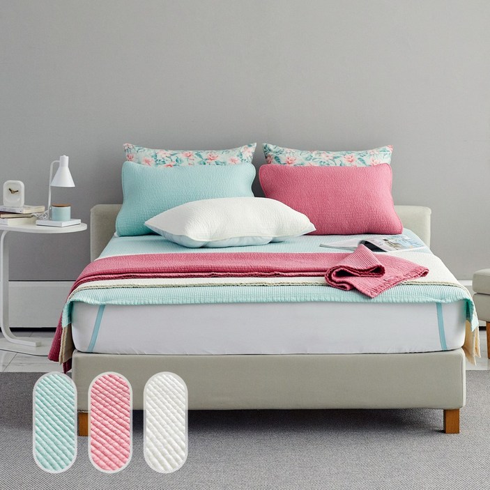 메종노아 풍기인견 순면패드 겸 여름이불 베개커버세트, 아이보리