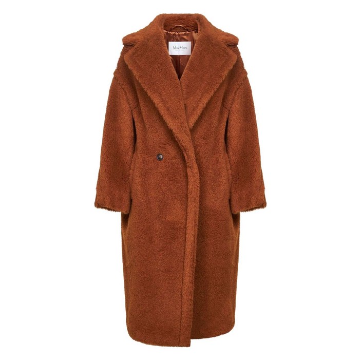 막스마라 테드걸 더블 브레스티드 라펠 칼라 코트