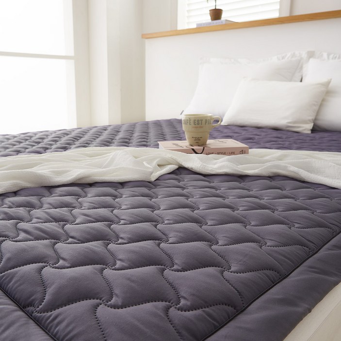 [고급원단] 한일의료기 전자파없는 탄소매트 전기매트 전기요, 챠콜그레이