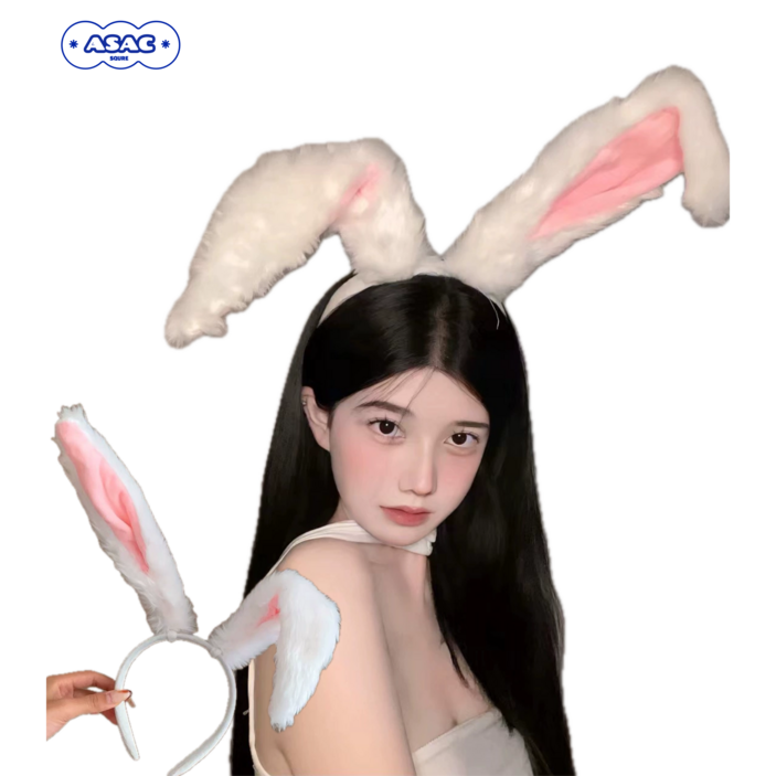 31cm 대왕 토끼귀 파티 머리띠 아삭스퀘어