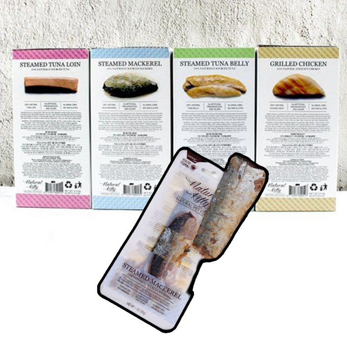 네츄럴키티 오븐으로 구어 증기로 찐 닭고기 고등어 참치뱃살 참치등살 30g 파우치 통살 고양이간식, 고등어, 30g, 24개 네츄럴키티 오븐으로 구어 증기로 찐 닭고기 고등어 참치뱃살 참치등살 30g 파우치 통살 고양이간식, 고등어, 30g, 24개
