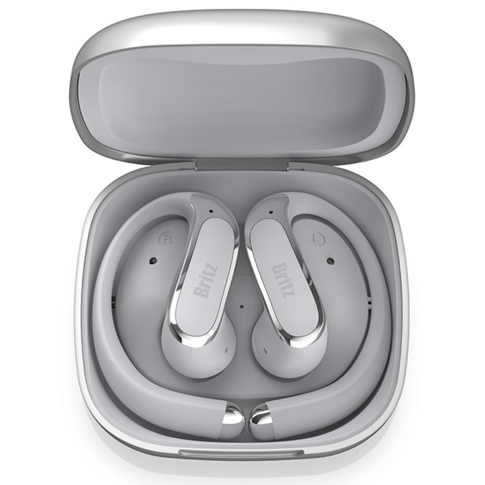 26년최신형 브리츠 BZ-XT5 오픈형 블루투스 이어폰 귀걸이형 무선 이어폰 노이즈 캔슬링, 그레이, BZ-XT5