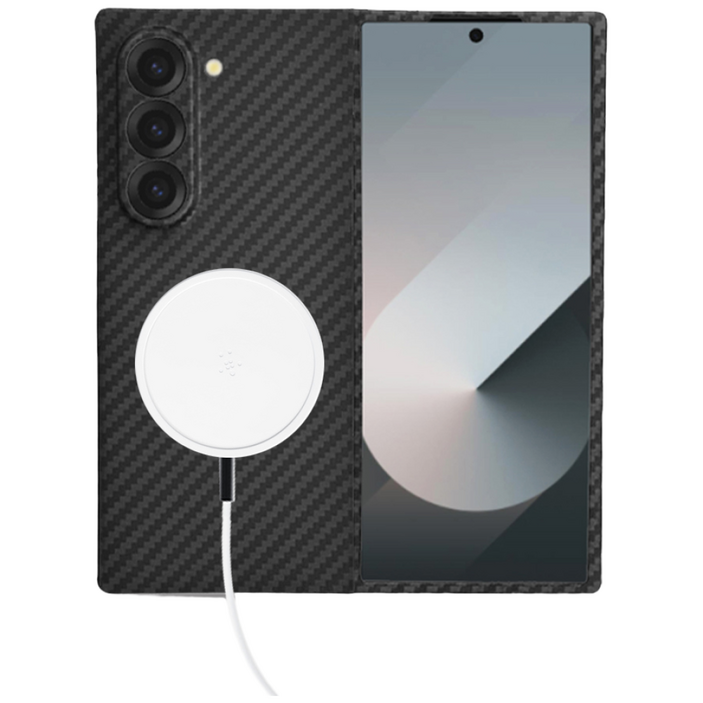 갤럭시 Z폴드6 아라미드 리얼카본 케이스, 1개, 검정