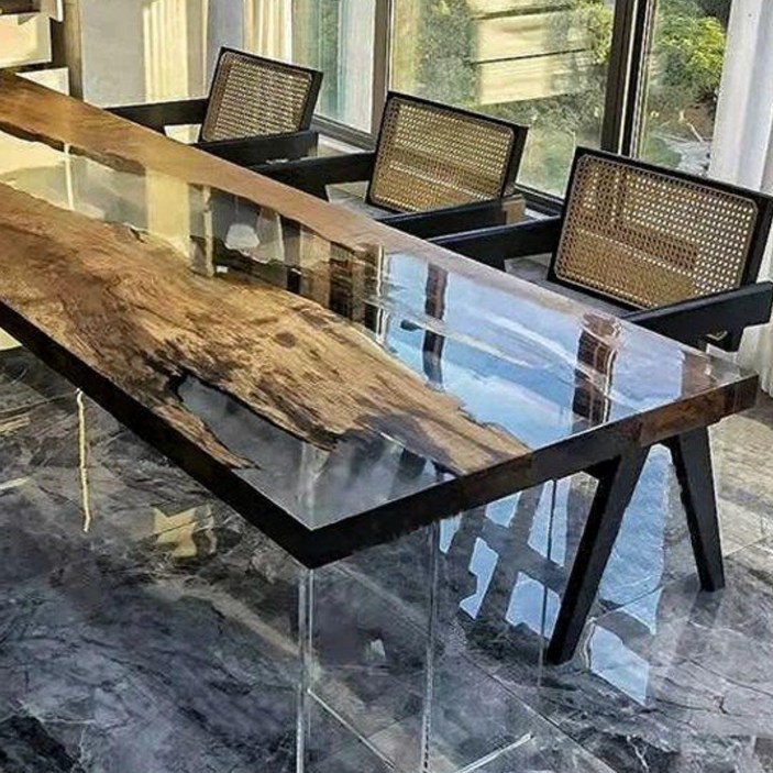 레진식탁 아트 공예 대판 하천 북미산 리버 테이블