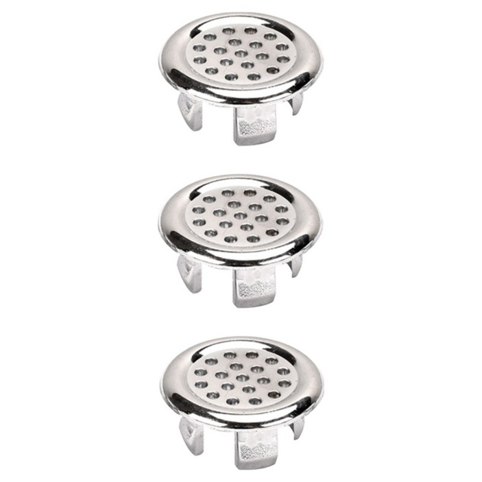 더블슬릿 세면대 오버플로우 물넘침 마개 캡 3개입, ABS 타공형
