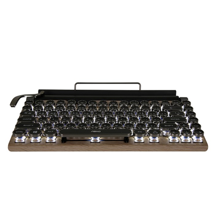 앱코 레트로 기계식 우드 유무선겸용 텐키리스 키보드