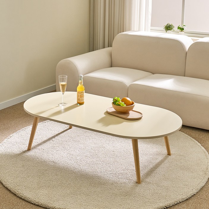 아이캔컴퍼니 LPM 라운드볼1200 원목다리 테이블 국내생산