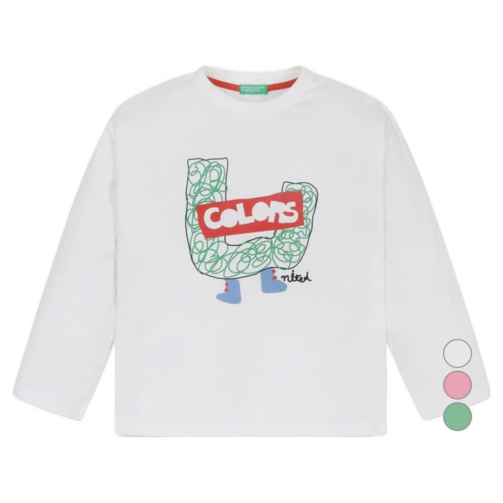 베네통키즈 아동용 컬러스 면 티셔츠 QATS01441