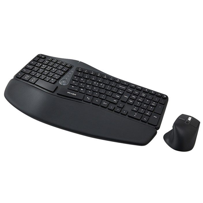 아이리버 충전식 멀티페어링 블루투스 무선키보드 마우스 세트, 인체공학, 블랙, Wrist Ergonomics 아이리버 충전식 멀티페어링 블루투스 무선키보드 마우스 세트, 인체공학, 블랙, Wrist Ergonomics