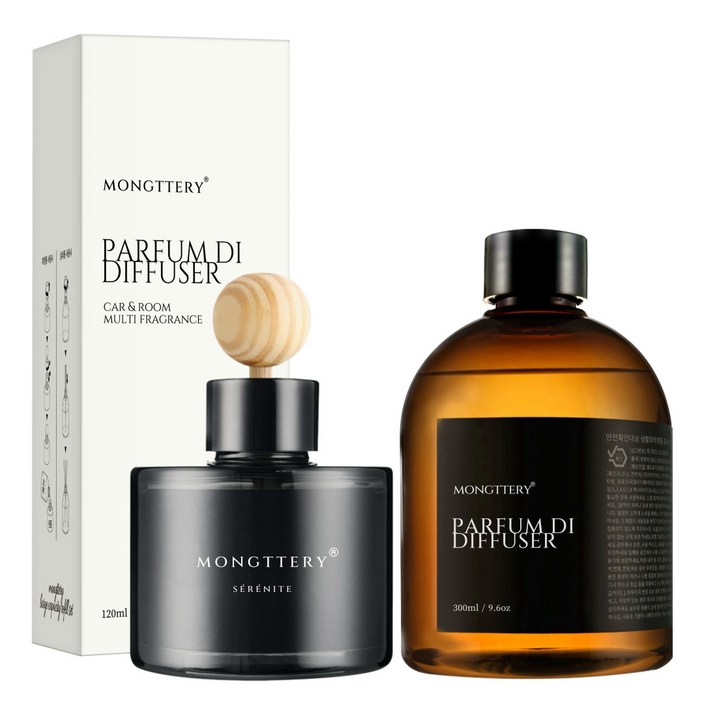 몽때리 차량용 방향제 120ml 리필 300ml 세트, 1세트, 블랙체리