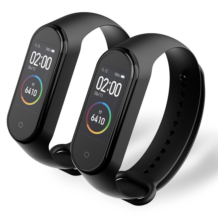 구스페리 스마트밴드 실리콘 스트랩 2개, 블랙, 2개