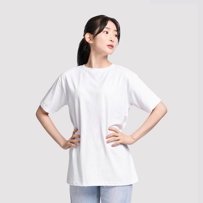 111 순면 100 남여공용 반팔 티셔츠