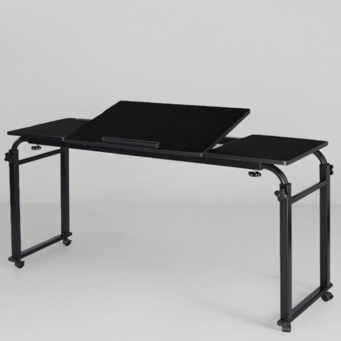 HOMEY NEST 거실 침대 테이블 이동식 사이드 쇼파 테이블 높이 조절 책상 노트북 거치대 HN-K209, 블랙