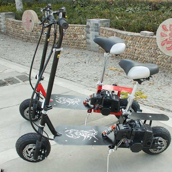 가솔린 스쿠터 미니 소형 바이크 출퇴근 퀵 배달 레드 프레임블랙 엔진  52CC