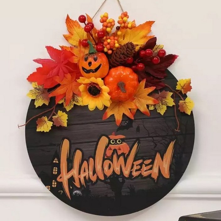 할로윈 벽걸이 호박 열매 리스 장식 소품