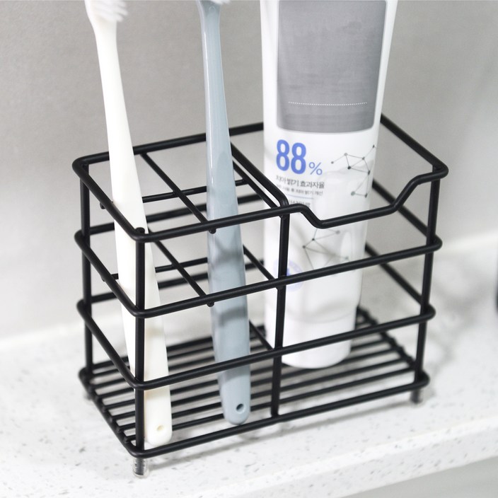 베네피센트 스텐 칫솔꽂이 욕실 화장실 칫솔거치대, 블랙, 1개