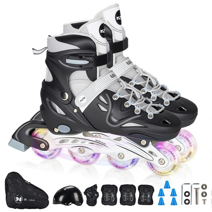 조정 가능한 인라인 스케이트 헬멧  보호대 세트 성인용