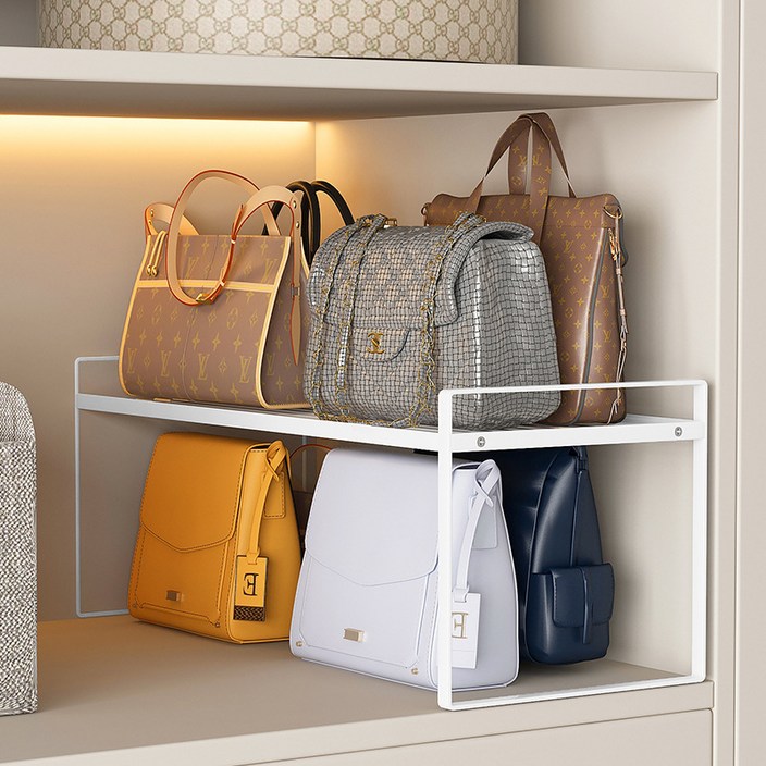 가방보관함 가방정리대 가방정리함 수납 케이스 중형, 1개, 튼튼 철제 가방 정리대 화이트