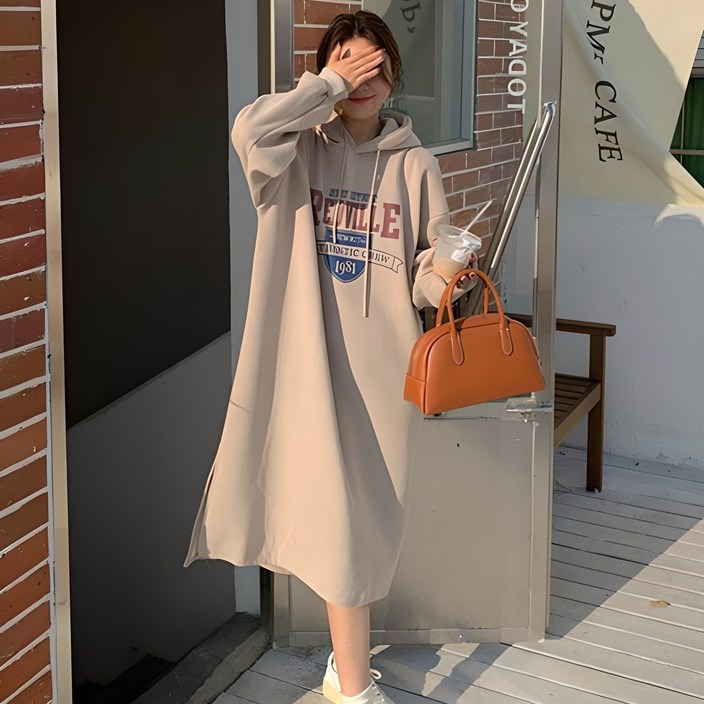 앤드스타일 여성용 마크로고 후드 롱 원피스 261248 앤드스타일 여성용 마크로고 후드 롱 원피스 261248