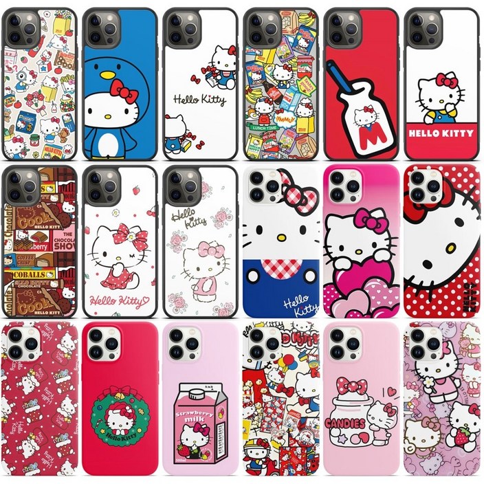 갤럭시 퀀텀4 A54 헬로 고양이 케이스 범퍼 하드 카드도어 2장수납