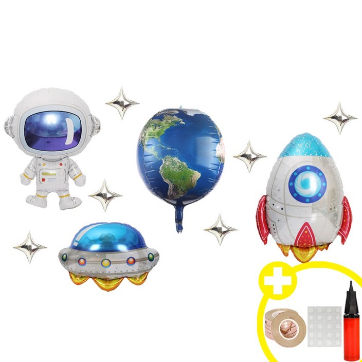 스페이스 파티 우주감성 테마 생일파티 풍선 가랜드 발표회 인생샷 포토존 연출템 6옵션 에브리띵스마일