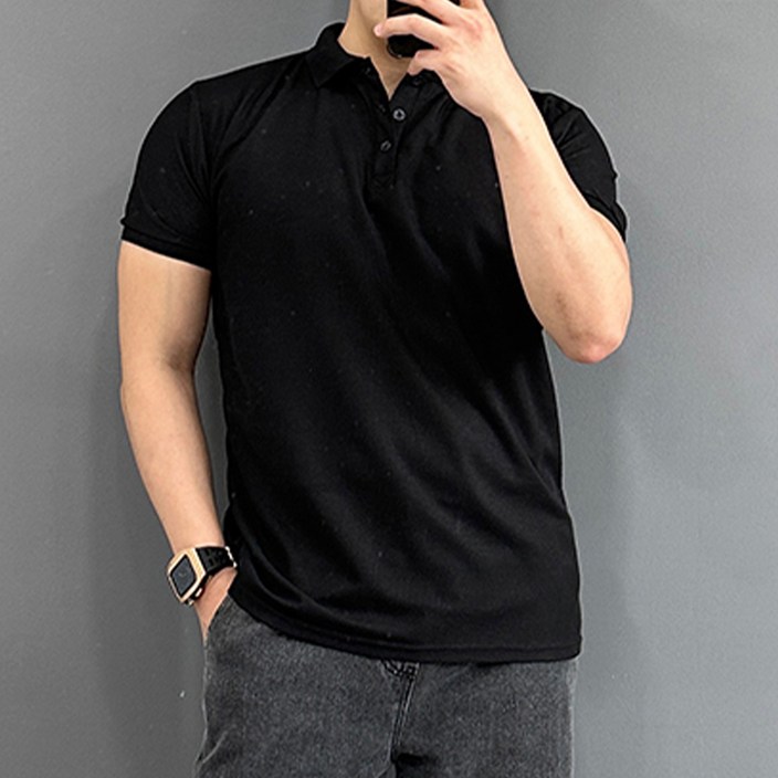 숄 슬리브 머슬핏 카라 반팔 티셔츠 빅사이즈 숄 슬리브 머슬핏 카라 반팔 티셔츠 빅사이즈