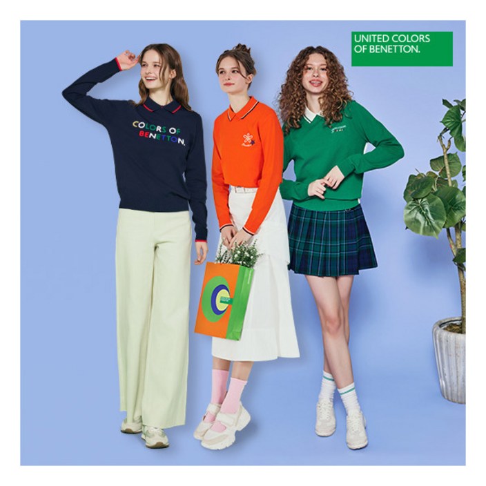 [베네통스포츠] (최초가 169,000원)O  25SS 여성 카라 니트 3종