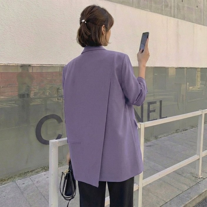 패피샵 여성 빅사이즈 오버핏 뒷트임 테일러드 워크 자켓