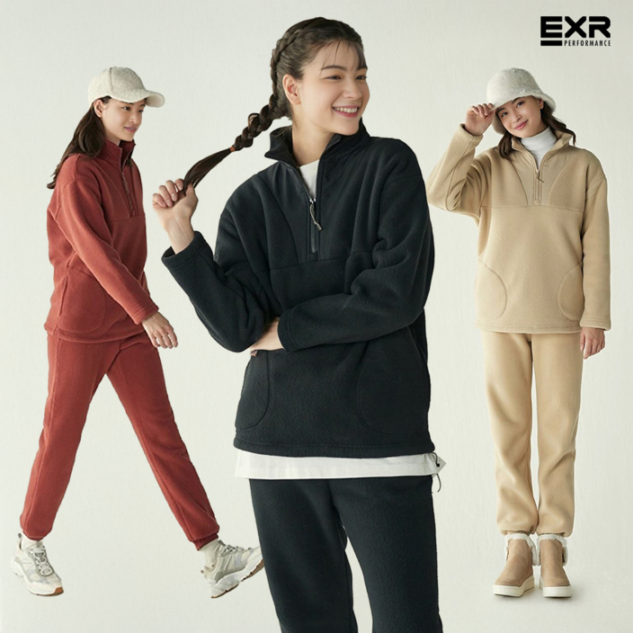 EXR 남여 기모 후리스 아노락조거팬츠 세트 EXR 남여 기모 후리스 아노락조거팬츠 세트