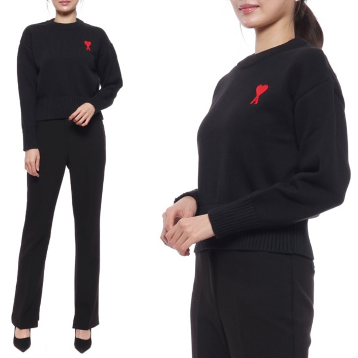 아미 23SS 여성 하트 로고 니트 UKS008 016 009 W 23S