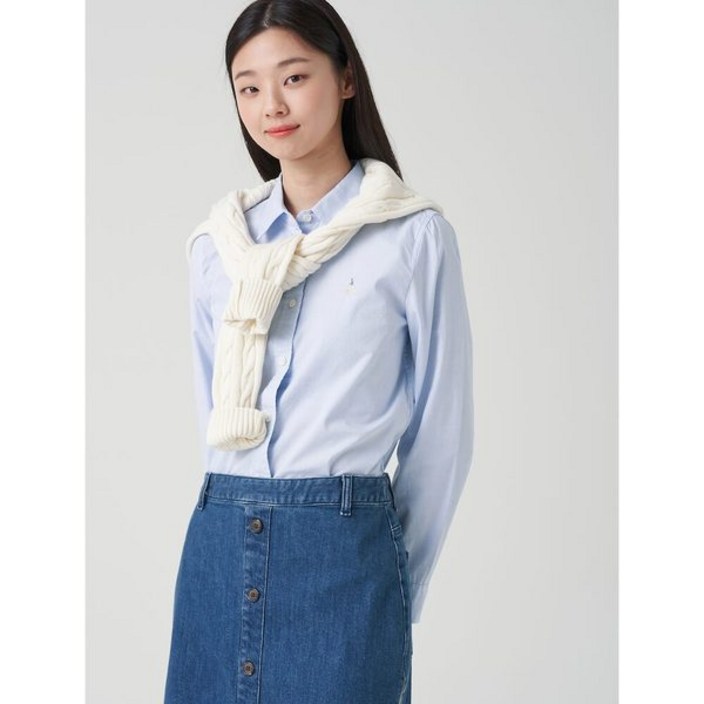 Essential 옥스포드 솔리드 레귤러핏 셔츠 블루BF3164UE1P