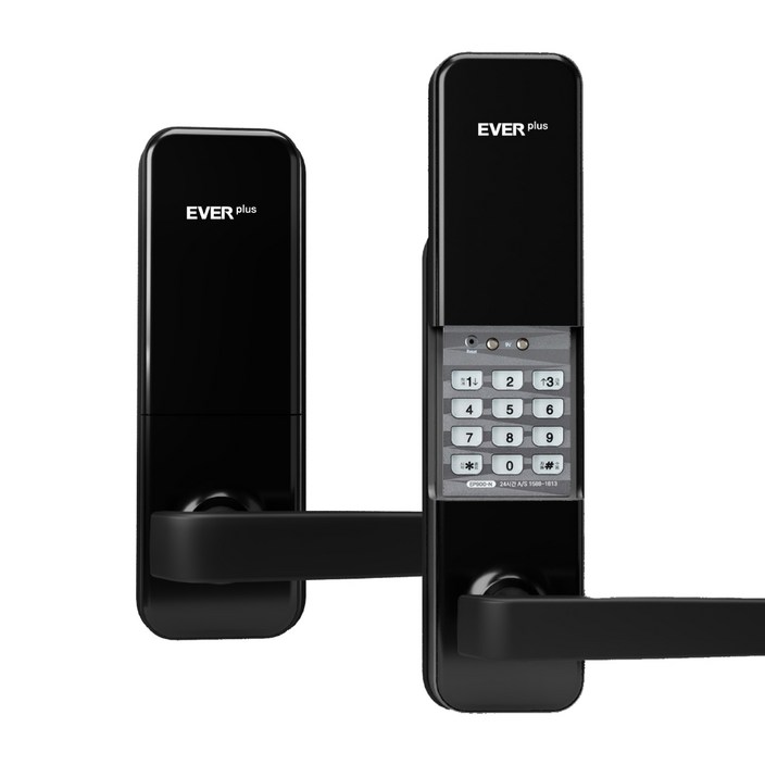 에버넷 무타공 커버형 도어락 에버플러스 EP900 다크그레이 고객직접설치 (번호전용,카드), 고객직접설치, EP900-N (번호전용)