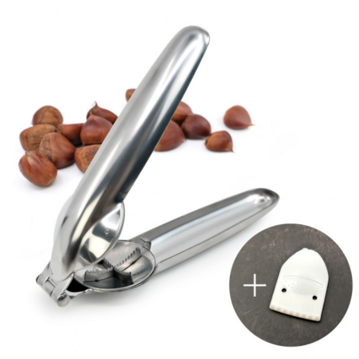 과원당 밤 까는 도구 밤칼 십자형 칼집기 스테인리스 안전한 밤 껍질 제거기, 밤가위, 2개