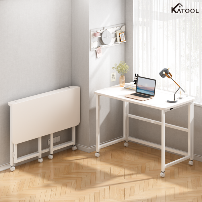 KATOOL 간편한 슬림 바퀴형 이동식 접이식 폴딩 책상 업그레이드 컴퓨터 공부 책상 KATOOL 간편한 슬림 바퀴형 이동식 접이식 폴딩 책상 업그레이드 컴퓨터 공부 책상