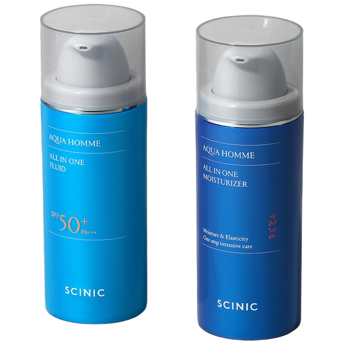[2종] 아쿠아 옴므 올인원 모이스처라이저+선케어 플루이드, 50g, 2개