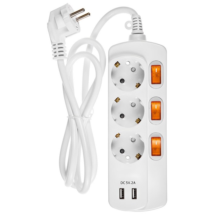 홈플래닛 멀티탭 3구 USB 2포트