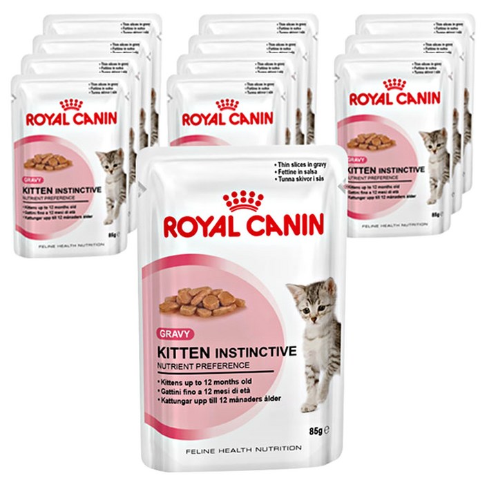 로얄캐닌 키튼 고양이 인스팅티브 습식사료, 닭, 85g, 12개